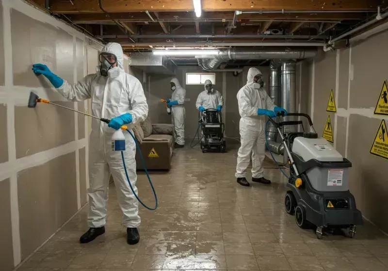 Basement Moisture Removal and Structural Drying process in Rabun County, GA